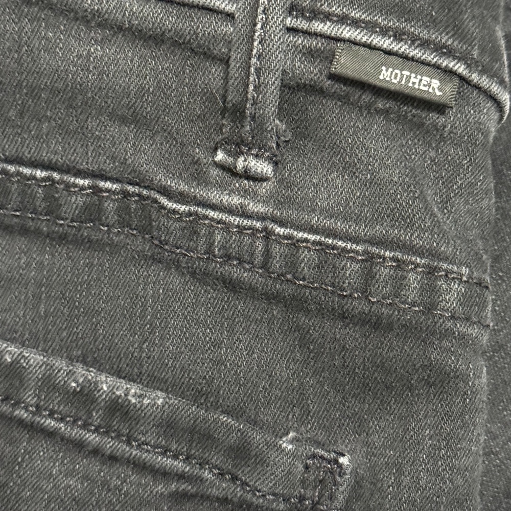 Mother The Hustler Ankle Fray Jeans Womens 28 Black High Rise Stretch Denim - Picture 4 of 7